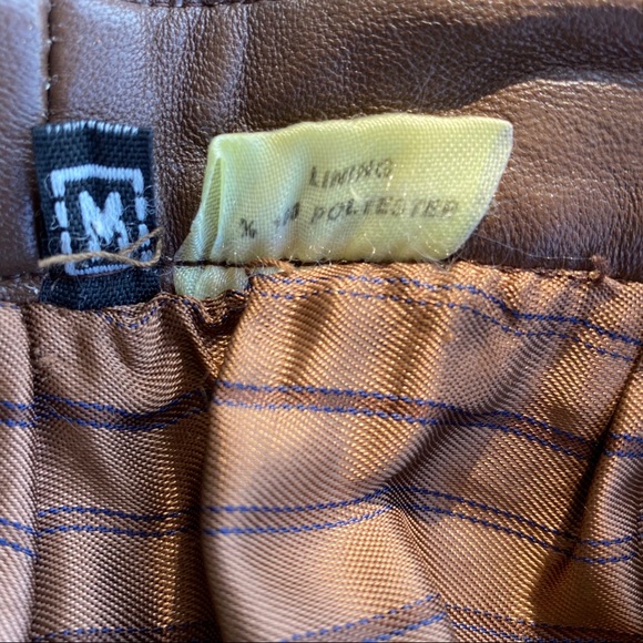 Vintage Brown Leather Skirt - Picture 6 of 6